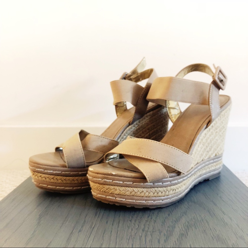 Nordstrom Nude Wedge Sandals